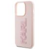 Karl Lagerfeld KLHCP15X3DMBKCP kietas dėklas Apple iPhone 15 Pro Max, 3D Rubber Glitter Logo, rožinis
