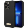 Guess GUHMP14XSBPLK Apple iPhone 14 Pro Max kietasis dėklas, Silicone Logo Plate MagSafe, juodas
