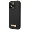 Guess GUHMP14XSBPLK Apple iPhone 14 Pro Max kietasis dėklas, Silicone Logo Plate MagSafe, juodas