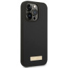 Guess GUHMP14XSBPLK Apple iPhone 14 Pro Max kietasis dėklas, Silicone Logo Plate MagSafe, juodas