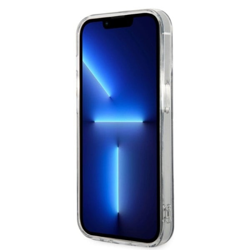 Guess GUBPP14LH4EACSK dėklas + belaidis įkroviklis Apple iPhone 14 Pro juodas kietasis dėklas, 4G Print, MagSafe