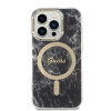 Guess GUBPP14XHMEACSK dėklas + belaidis įkroviklis Apple iPhone 14 Pro Max juodas kietasis dėklas, Marble, MagSafe