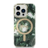 Guess GUBPP14LHJEACSA dėklas + belaidis įkroviklis Apple iPhone 14 Pro žalias kietasis dėklas, Jungle, MagSafe