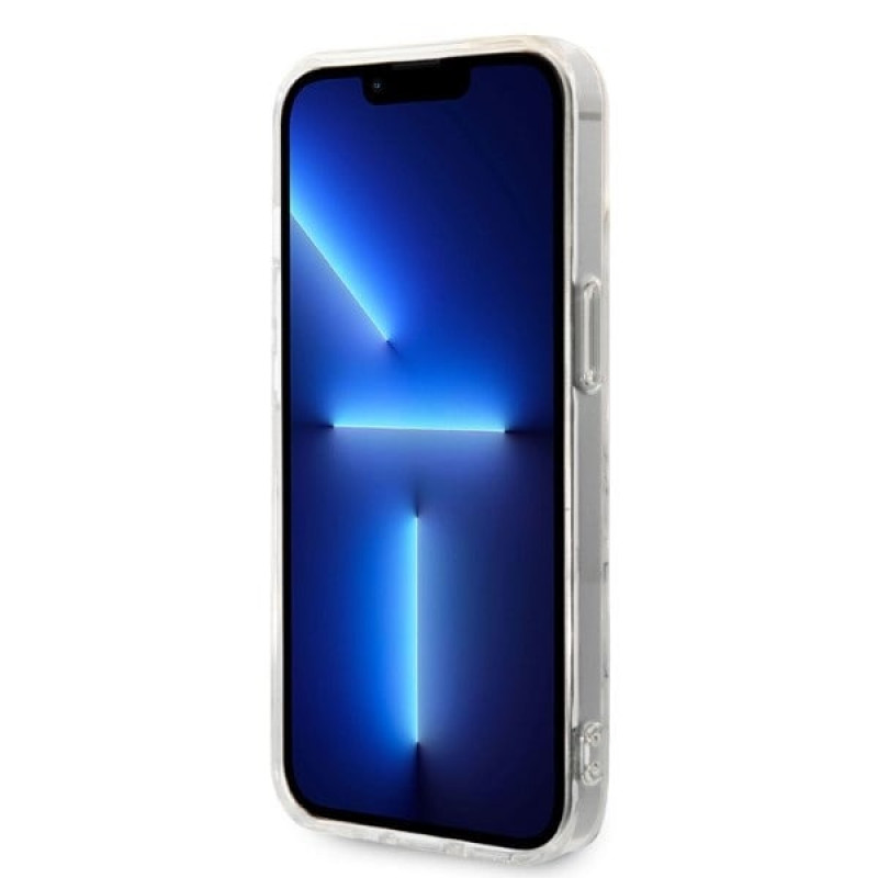 Guess GUBPP14MHMEACSH dėklas + belaidis įkroviklis Apple iPhone 14 Plus / iPhone 15 Plus baltas kietasis dėklas, Marble, MagSafe