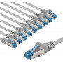 Goobay CAT 6A komutacinis kabelis S/FTP (PiMF), 5 m, pilkas, 10 vienetų rinkinys, varinis laidininkas (CU), be halogenų apvalkalas (LSZH)