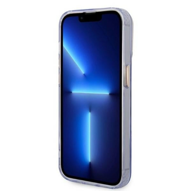Guess GUHMP14XHTCMU Apple iPhone 14 Pro Max purpurinis kietasis dėklas, Gold Outline Translucent, MagSafe