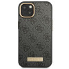 Guess GUHMP14MU4GPRK Apple iPhone 14 Plus / 15 Plus juodas kietasis dėklas, 4G Logo Plate, MagSafe