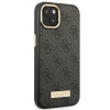 Guess GUHMP14MU4GPRK Apple iPhone 14 Plus / 15 Plus juodas kietasis dėklas, 4G Logo Plate, MagSafe