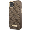 Guess GUHMP14MU4GPRW Apple iPhone 14 Plus / 15 Plus rudas kietas dėklas, 4G Logo Plate, MagSafe