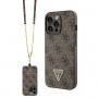 Guess GUHCP13LP4TDSCPW Apple iPhone 13/13 Pro rudas kietasis dėklas, Crossbody 4G Metal Logo