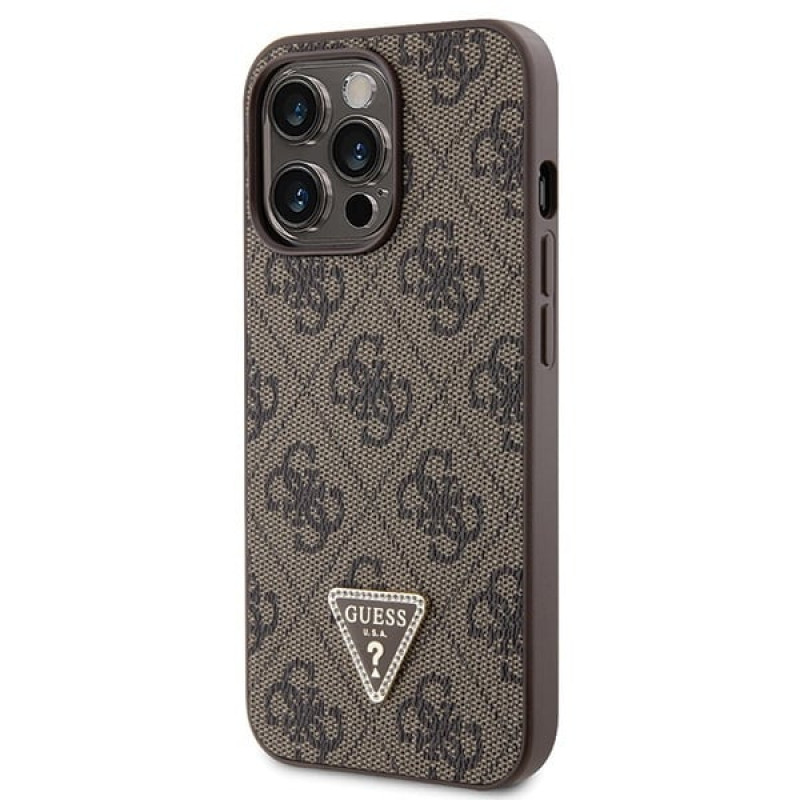 Guess GUHCP13LP4TDSCPW Apple iPhone 13/13 Pro rudas kietasis dėklas, Crossbody 4G Metal Logo