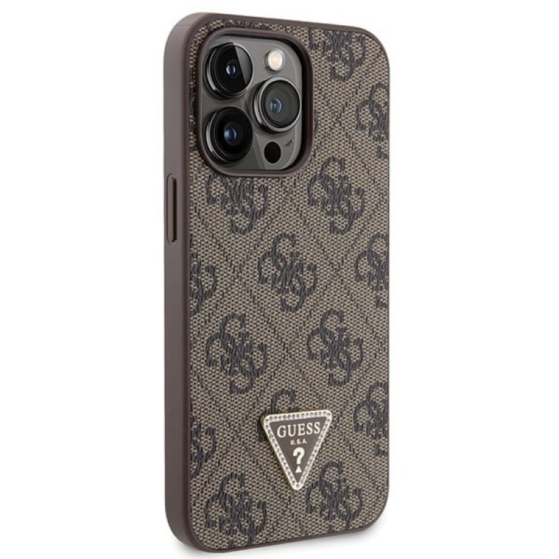 Guess GUHCP13LP4TDSCPW Apple iPhone 13/13 Pro rudas kietasis dėklas, Crossbody 4G Metal Logo
