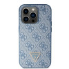 Guess GUHCP14XP4TDSCPB Apple iPhone 14 Pro Max mėlynas kietas dėklas, Crossbody 4G Metal Logo