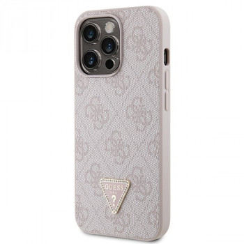 Guess GUHCP13LP4TDSCPP Apple iPhone 13/13 Pro rožinis kietasis dėklas, Crossbody 4G Metal Logo