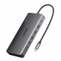 Ugreen Revodok Pro 313 USB-C nešiojamojo kompiuterio doko stotis (15978), UGR1851, 100 W, pilka