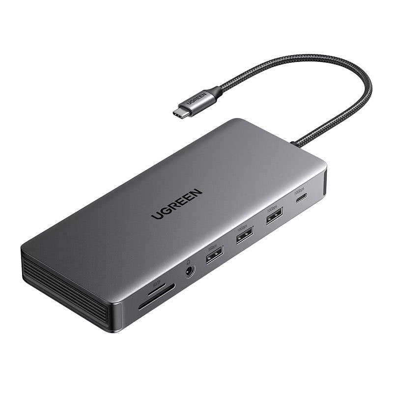 Ugreen Revodok Pro 313 USB-C nešiojamojo kompiuterio doko stotis (15978), UGR1851, 100 W, pilka