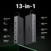 Ugreen Revodok Pro 313 USB-C nešiojamojo kompiuterio doko stotis (15978), UGR1851, 100 W, pilka