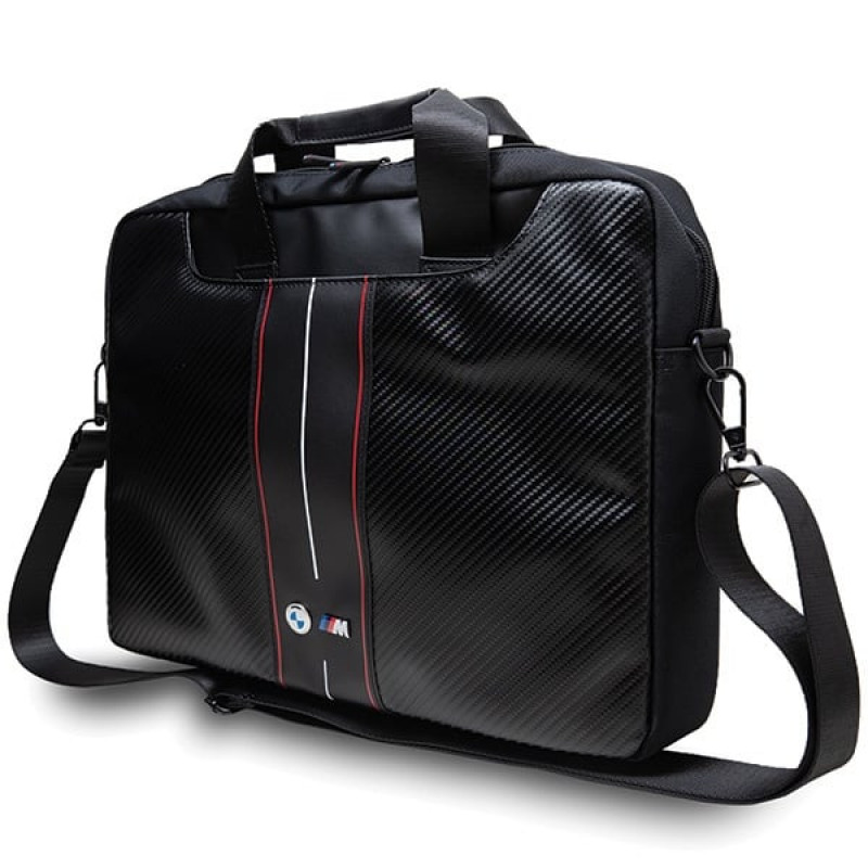BMW BMCB15COMSCAKR nešiojamojo kompiuterio krepšys 15", Carbon Red Stripes, juodas