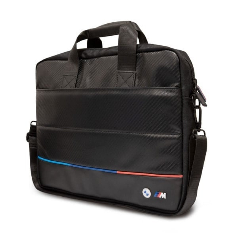 BMW BMCB15PUCARTCBK nešiojamojo kompiuterio krepšys iki 16", Carbon Tricolor, juodas