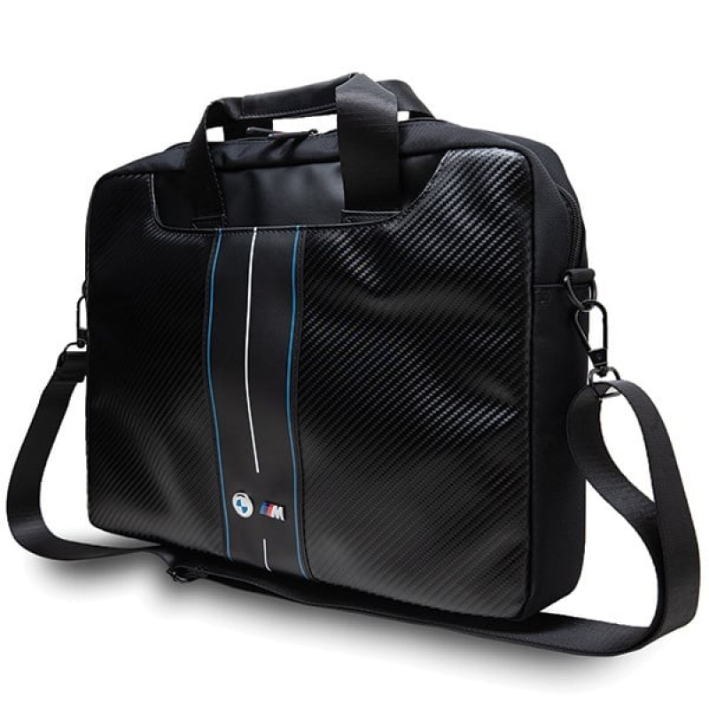 BMW BMCB15COMSCAKL nešiojamojo kompiuterio krepšys 15", Carbon Blue Stripes, juodas