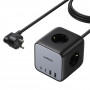 Ugreen CD268 kištukinis prailgintuvas kubas 65W USB-A/USB-C + 3x AC, juodas