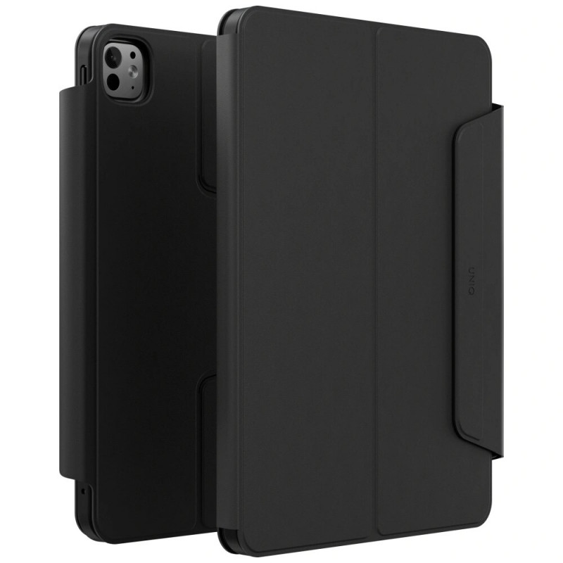 UNIQ Rovus Snapmount Magnetic 360 Rotating Detachable planšetinio kompiuterio dėklas, skirtas Apple iPad Pro 11 2024, juodas