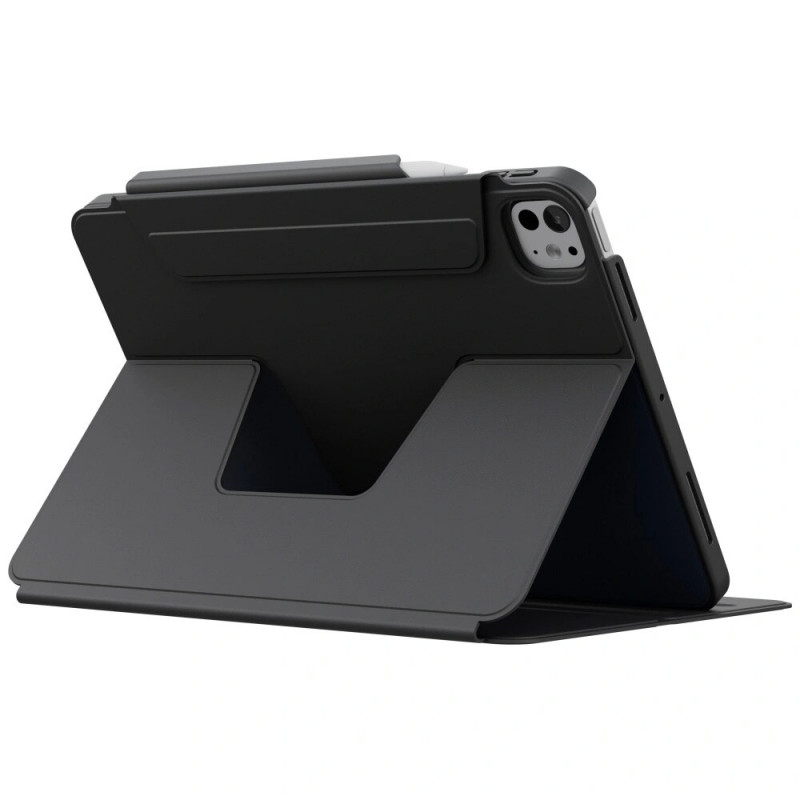 UNIQ Rovus Snapmount Magnetic 360 Rotating Detachable planšetinio kompiuterio dėklas, skirtas Apple iPad Pro 11 2024, juodas