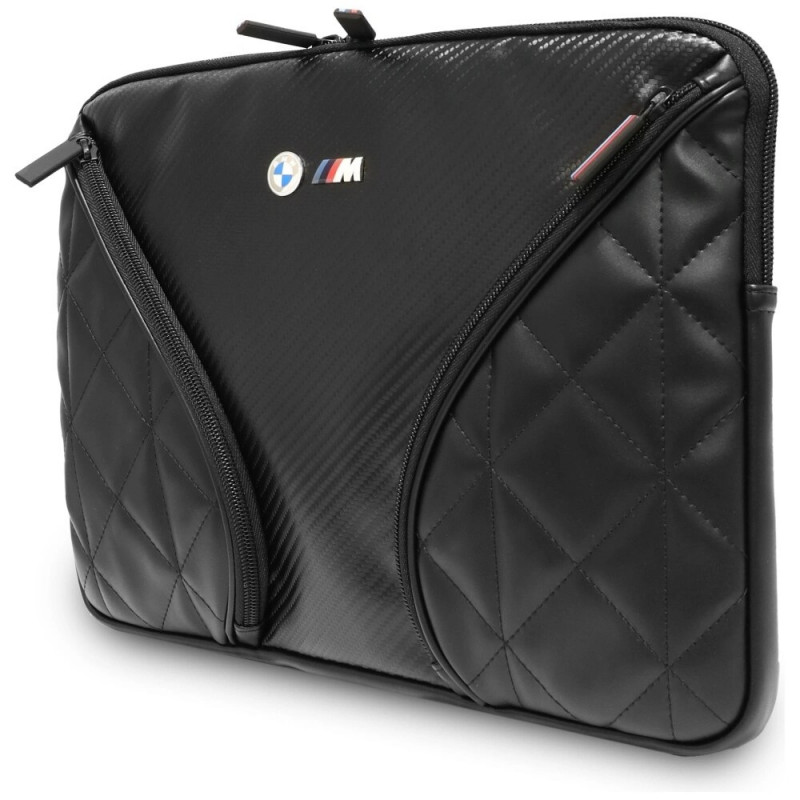 BMW Carbon Pockets & Metal Logo nešiojamojo kompiuterio įmautė 14", juoda