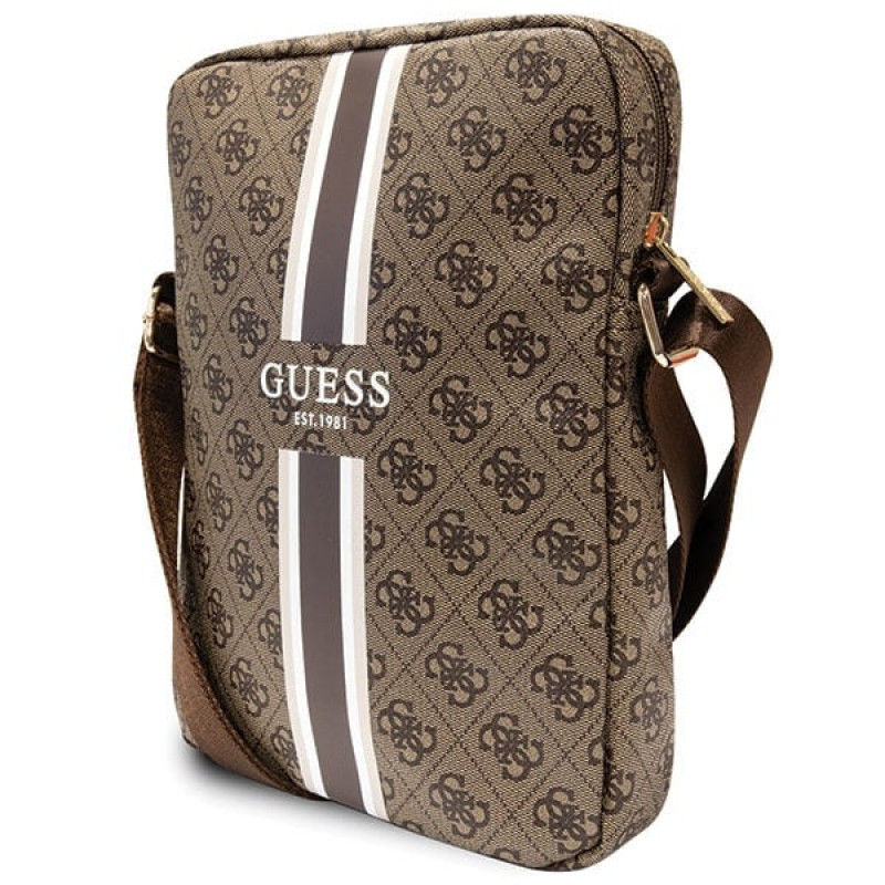 Guess GUTB10P4RPSW 4G Stripes planšetinio kompiuterio krepšys 10", rudas