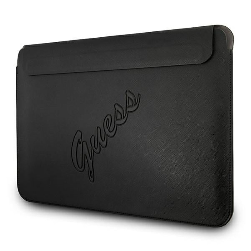 Guess GUCS13PUSASBK Saffiano Script 13" nešiojamojo kompiuterio įmautė, juoda