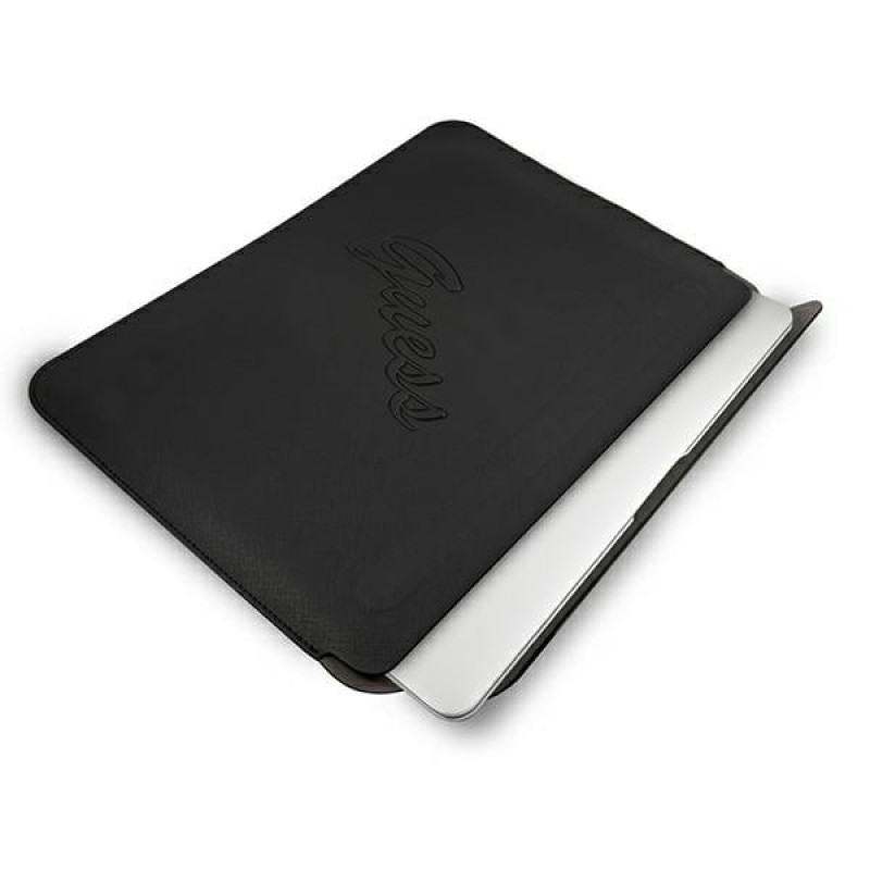 Guess GUCS13PUSASBK Saffiano Script 13" nešiojamojo kompiuterio įmautė, juoda