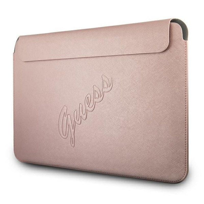 Guess GUCS13PUSASPI Saffiano Script 13" nešiojamojo kompiuterio įmautė, rožinė