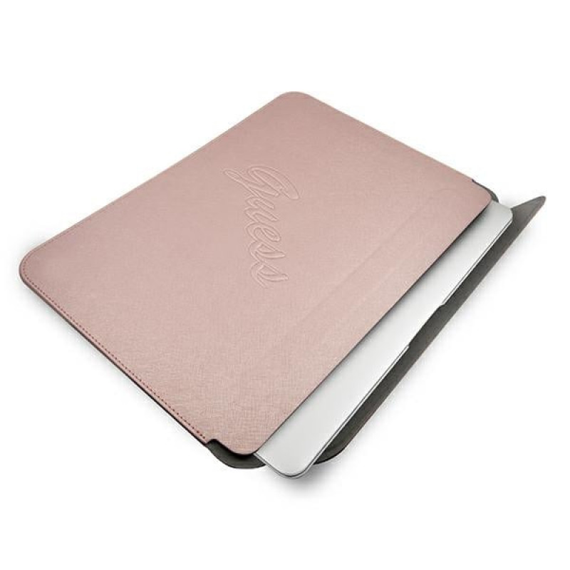 Guess GUCS13PUSASPI Saffiano Script 13" nešiojamojo kompiuterio įmautė, rožinė
