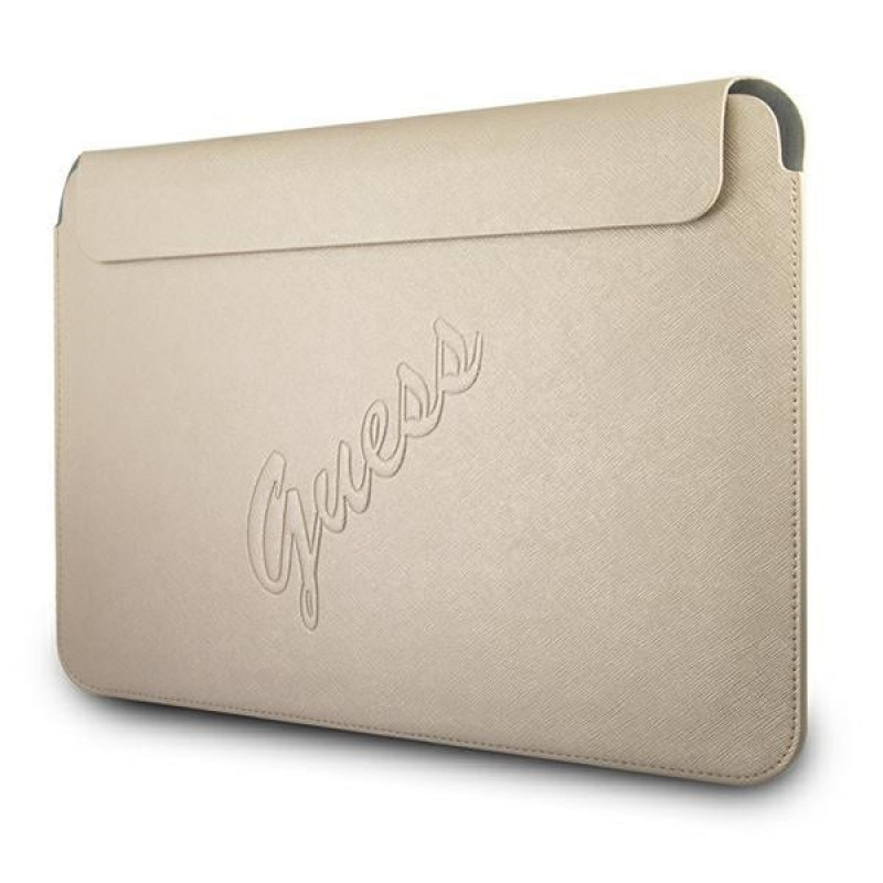 Guess GUCS13PUSASLG Saffiano Script 13" nešiojamojo kompiuterio įmautė, auksinė