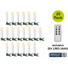 Goobay 75258 belaidės LED kalėdinės eglutės žvakės (20 vnt.), įsk. 20x AAA (LR03), segtukai, nuotolinio valdymo pultas, laikmatis, reguliuojamas šviesumas, šiltai balta (2600 K)