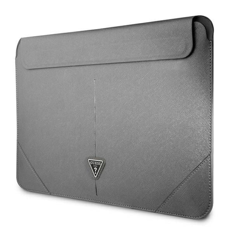 Guess GUCS14PSATLG nešiojamojo kompiuterio įmautė 13/14 colių, Saffiano Triangle, sidabrinė