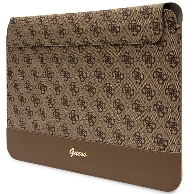 Guess GUCS14PS4SGW nešiojamojo kompiuterio įmautė 14", 4G Stripe Metal Logo, ruda