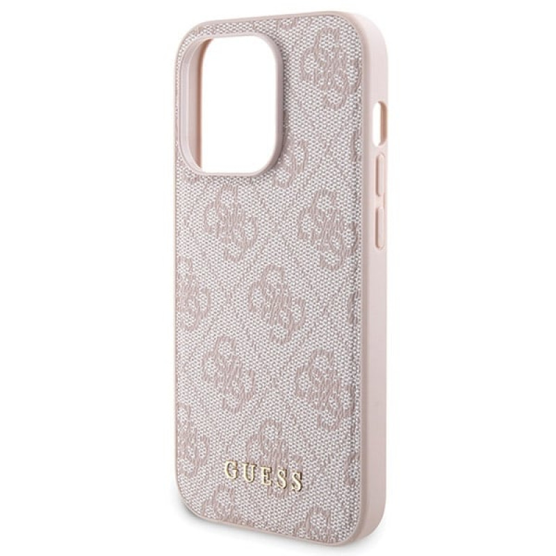 Guess GUBPM5P15L4GEMGP Apple iPhone 15 Pro kietasis dėklas + 5000 mAh MagSafe nešiojamasis akumuliatorius, 4G Metal Logo, rausvas
