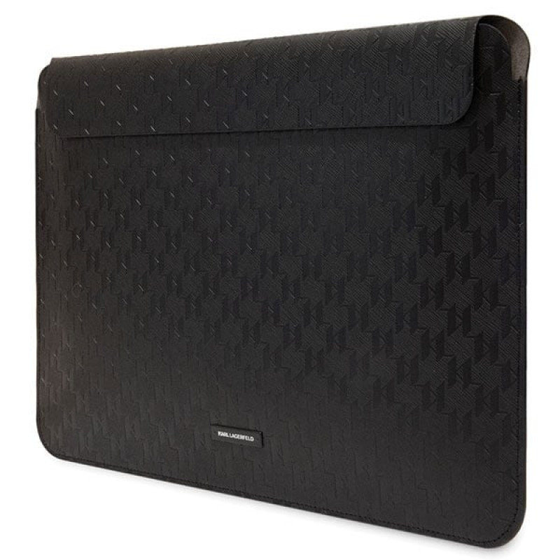 Karl Lagerfeld KLCS14SAKLHPK nešiojamojo kompiuterio dėklas 14", juodas, Saffiano Monogram Plaque