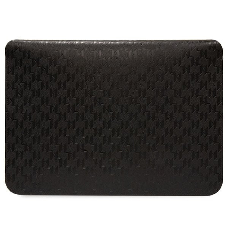 Karl Lagerfeld KLCS14SAKLHPK nešiojamojo kompiuterio dėklas 14", juodas, Saffiano Monogram Plaque