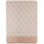 Guess GUFCP12PS4SGP Apple iPad Pro 12.9" (2020/2021/2022, 4th/5th/6th gen) dėklas-knygelė, 4G Stripe Allover, rausvas