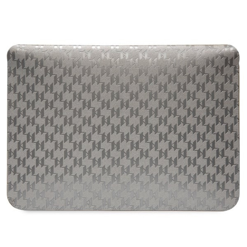Karl Lagerfeld KLCS14SAKHPCG nešiojamojo kompiuterio įmautė 14", sidabrinė, Saffiano Monogram Choupette