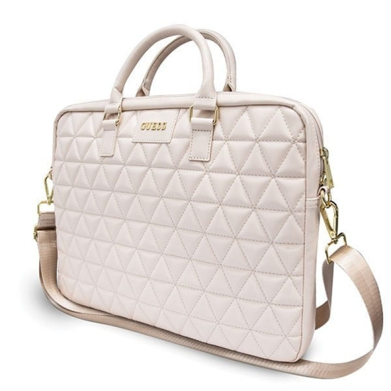Guess GUCB15QLPK nešiojamojo kompiuterio krepšys 15", rausvas, Quilted