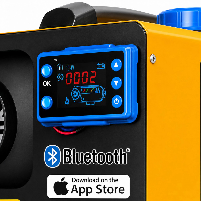 Extralink EX.82924 alyva kūrenamas oro šildytuvas su pūstuvu Webasto 8 kW, 12/24 V, Bluetooth