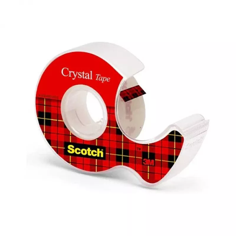 3M Scotch Crystal Clear 600 juosta su rankiniu dozatoriumi, 19 mm x 7,5 m, permatoma 6-1975D