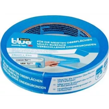 3M ScotchBlue Original daugiapaviršinė dažytojo juosta 2090, 24 mm x 41 m, mėlyna, 14 dienų švarus nuėmimas, vidaus/lauko 2090DABE24
