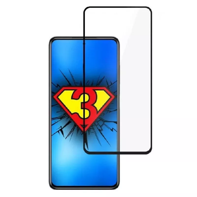 3MK Hard Glass Max Lite ekrano apsauga, skirta Xiaomi Poco X3 NFC / Poco X3 Pro - juoda