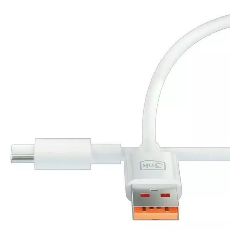 3MK Hyper Cable USB-A į USB-C 5A 60W 1,2m Baltas