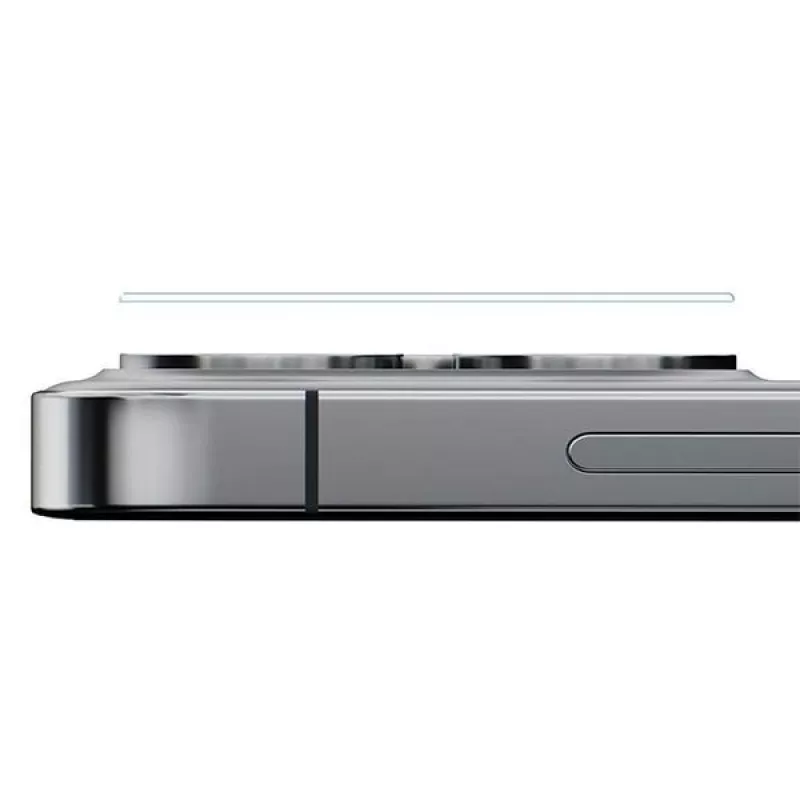 3MK Lens Pro Full Cover grūdinto stiklo fotoaparato objektyvo apsauga, skirta iPhone 14 Pro / 14 Pro Max su aliuminio rėmeliu ir montavimo rėmeliu (1 vnt., juoda)