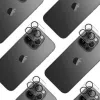 3MK Lens Pro Full Cover grūdinto stiklo fotoaparato objektyvo apsauga, skirta iPhone 14 Pro / 14 Pro Max su aliuminio rėmeliu ir montavimo rėmeliu (1 vnt., juoda)